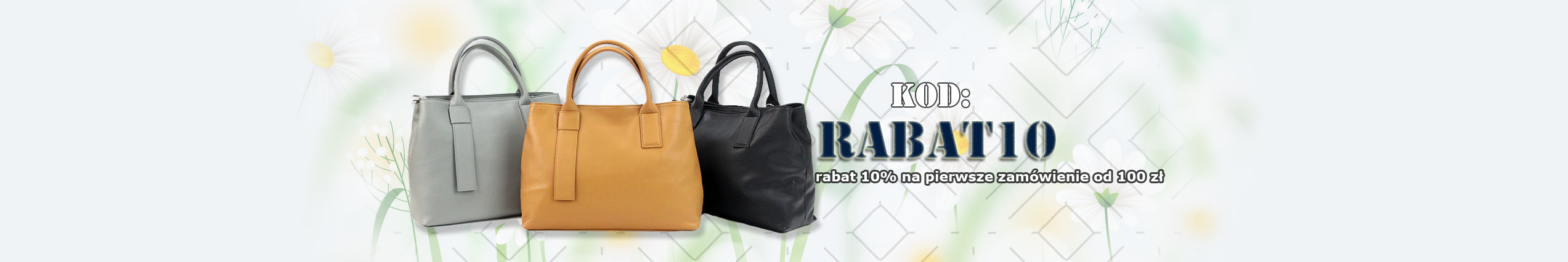 Rabat 10% na zamówienie od 100 zł - torebki, portfele, paski, walizki w sklepie internetowym GREGORIO
