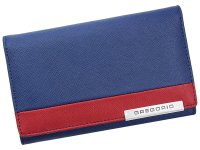 PORTFEL SKÓRZANY Gregorio FRZ-101 w kolorze niebieski + czerwony